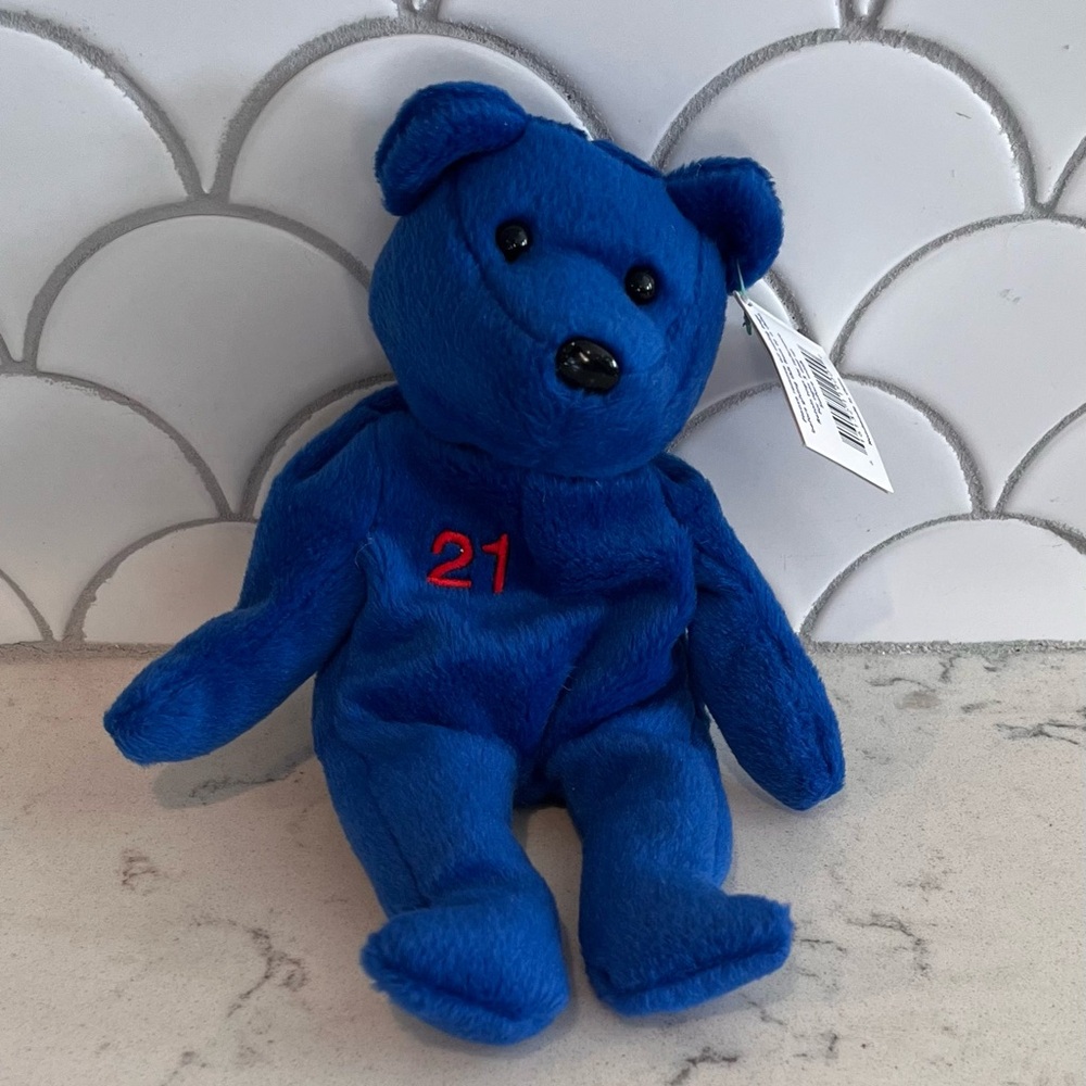Bamm Beanos Roger Clemens #21 Salvinos Collectible Bear Plush 1998‎ NWT NEW